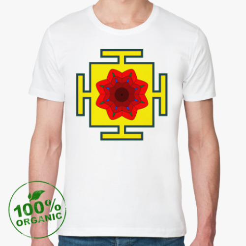 Футболка из органик-хлопка с принтом Шива-янтра