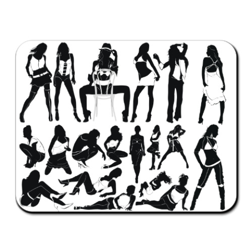 Коврик для мыши с принтом девушки