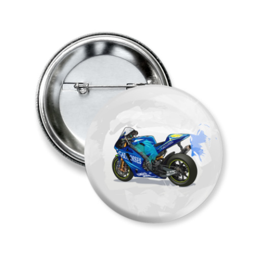 Значок 50мм с принтом MOTO cycle hustle