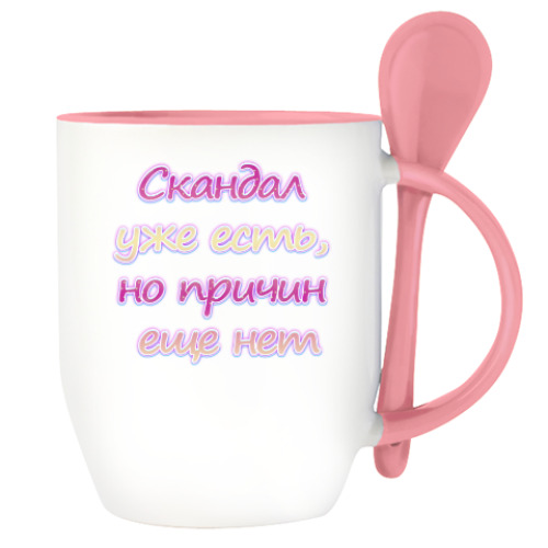 Кружка с ложкой с принтом Женская логика