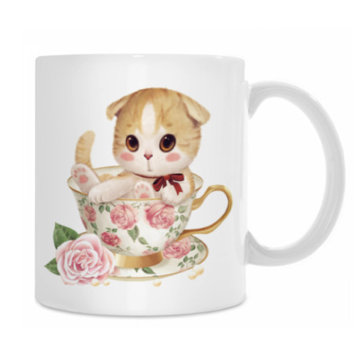 Кружка с принтом Милый Котенок