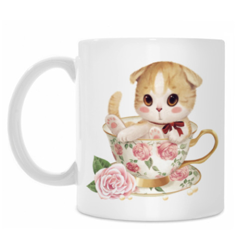 Кружка с принтом Милый Котенок