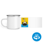 Кружка металлическая белая (круговая запечатка)