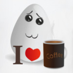 Милое яичко любит кофе