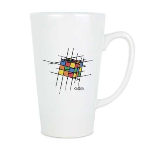 Чашка Латте с принтом Кубик Рубика | Rubiks Cube