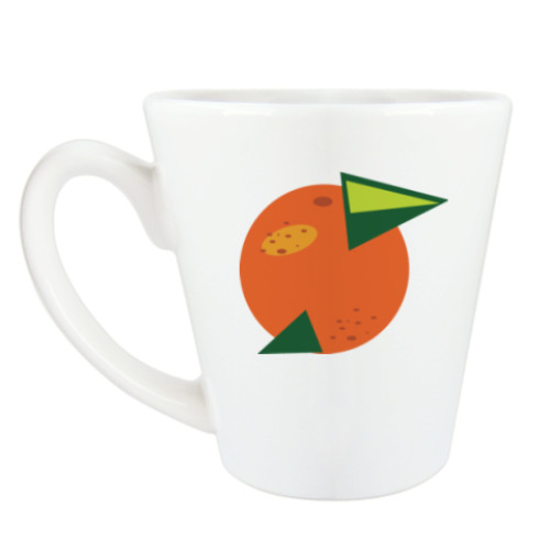 Чашка Латте с принтом апельсин