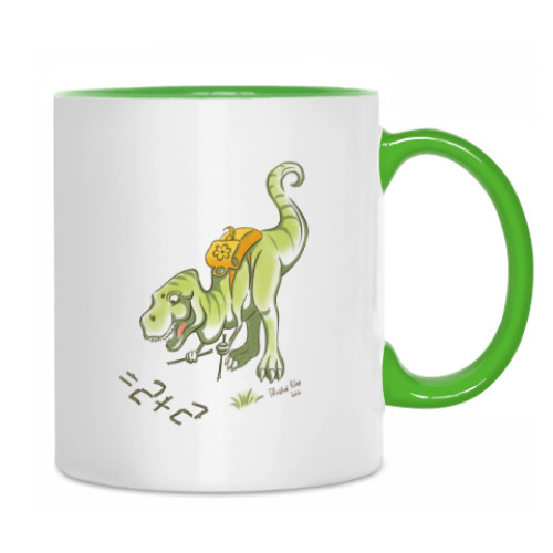 Кружка с принтом T-rex goes to school