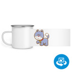 Кружка металлическая белая (круговая запечатка)