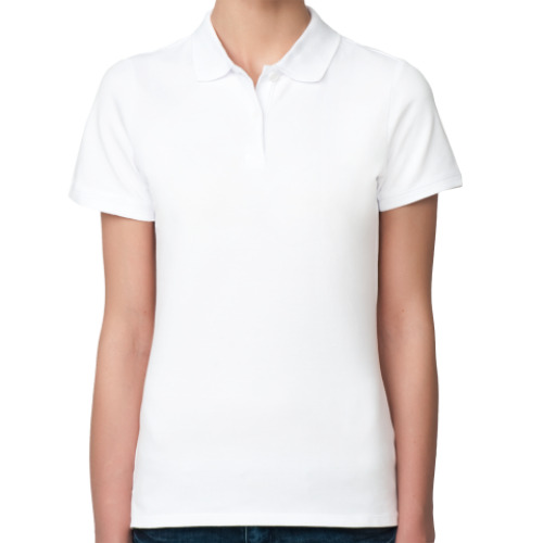 Женская рубашка поло (печать) с принтом Fuck the System