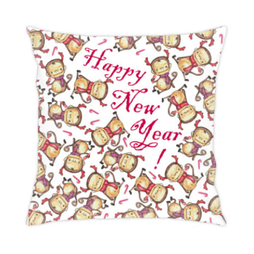 Подушка с принтом Happy New Year