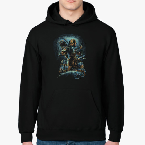 Толстовка худи с принтом Водолаз