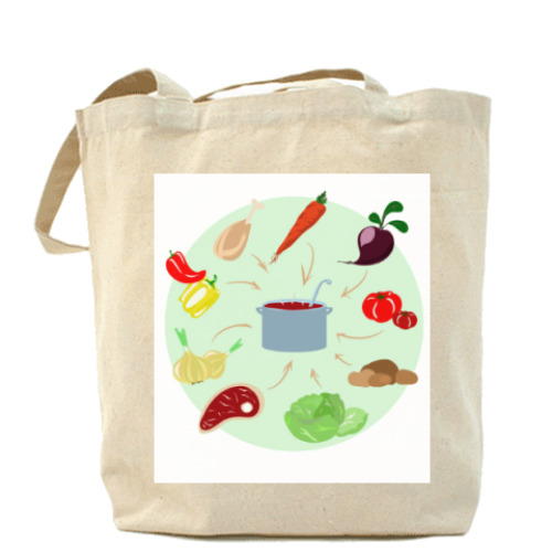 Сумка шоппер с принтом Обеденный перерыв!