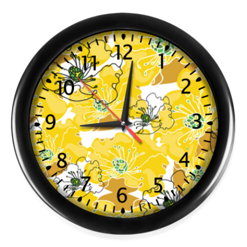 Настенные часы с принтом Марципановые цветы