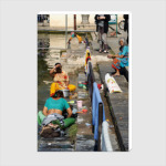 Indian women. Washing