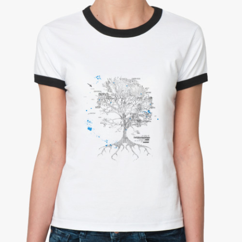 Женская футболка Ringer-T Tree of Emotions