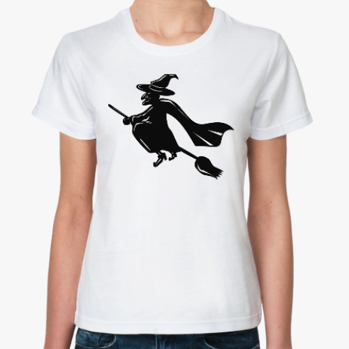 Классическая футболка с принтом Полет на шабаш