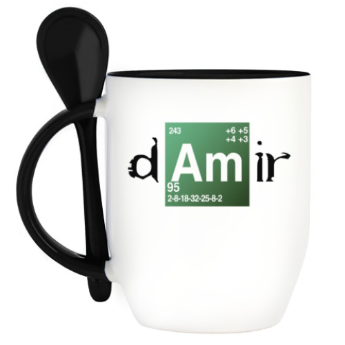 Кружка с ложкой с принтом Дамир ('Во все тяжкие')