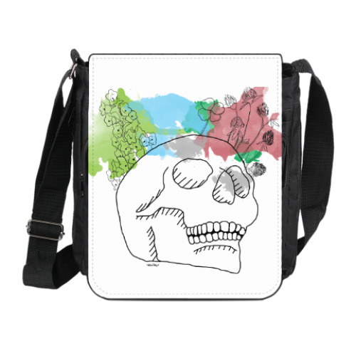Сумка на плечо (мини-планшет) с принтом Череп
