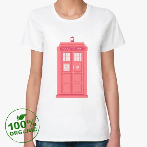 Женская футболка из органик-хлопка с принтом ТАРДИС