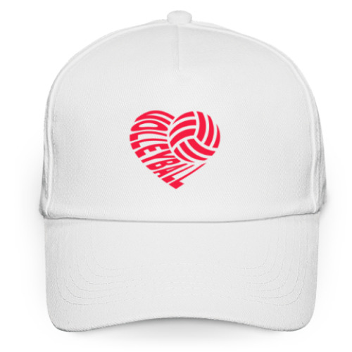 Кепка бейсболка с принтом Волейбольное сердце