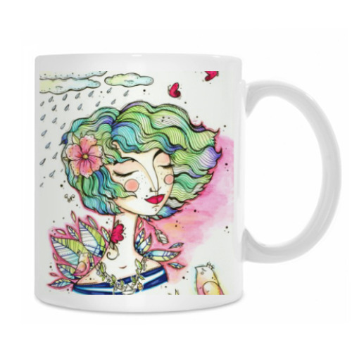 Кружка с принтом Весна