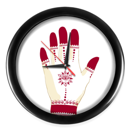 Настенные часы с принтом Всевидящее око на руке