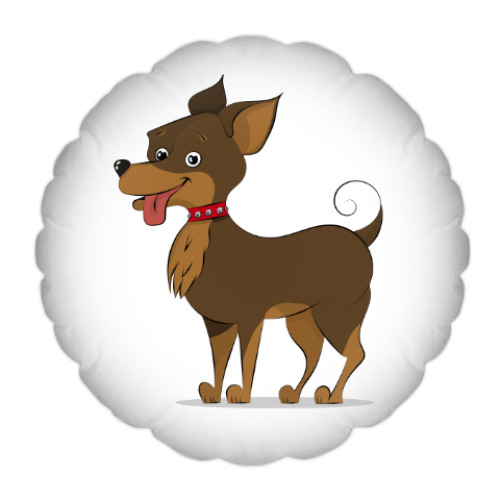 Подушка с принтом Милая собака той-терьер