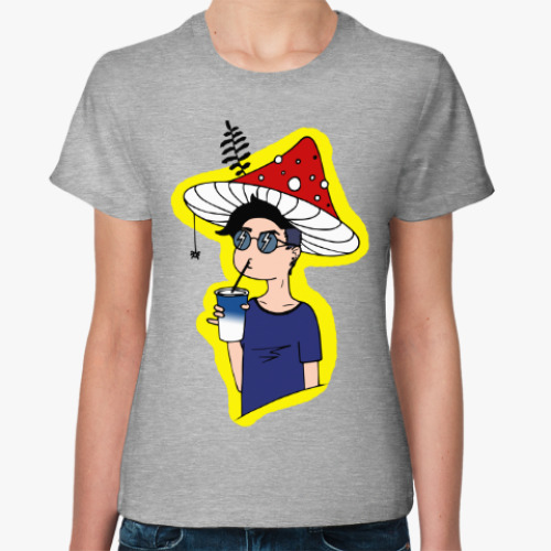 Женская футболка с принтом Мухомор