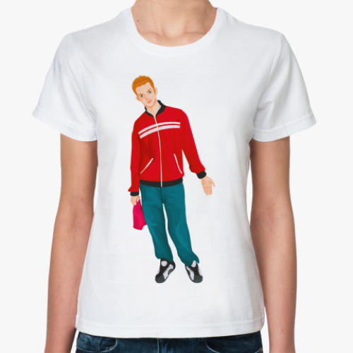 Классическая футболка с принтом Парень