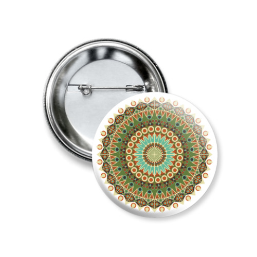Значок 37мм с принтом Мандала