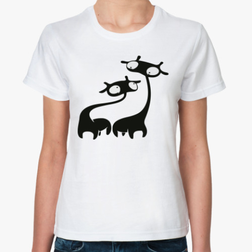 Классическая футболка с принтом  Жираф