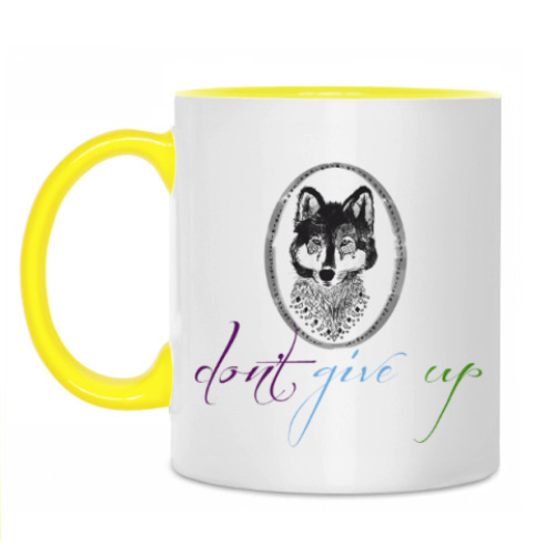 Кружка с принтом Волки не сдаются