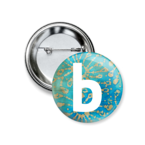 Значок 37мм с принтом 'Alphabet'