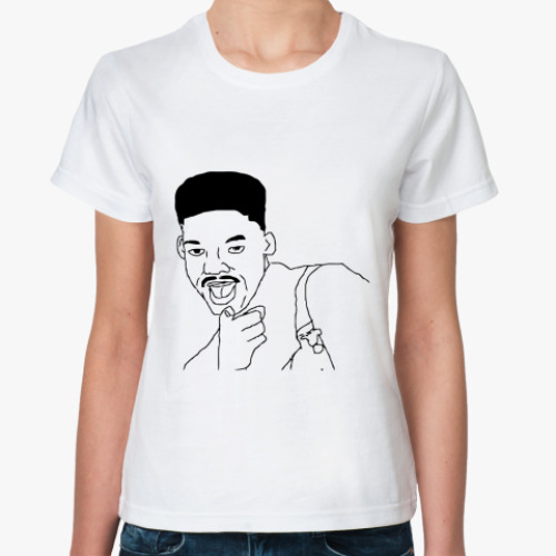 Классическая футболка с принтом Уилл Смит