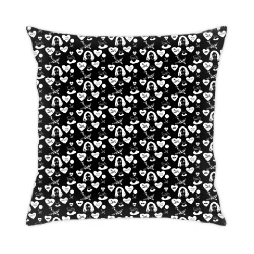 Подушка с принтом греция самолет девушка