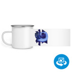 Кружка металлическая белая (круговая запечатка)