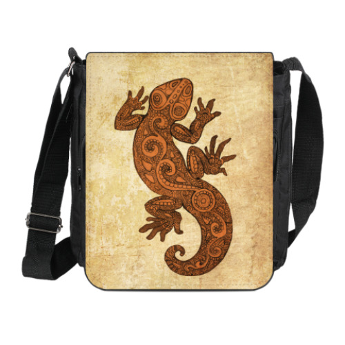 Сумка на плечо (мини-планшет) с принтом Ящерка