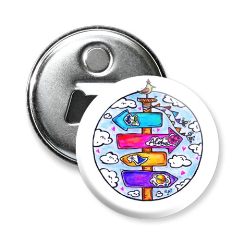 Магнит-открывашка с принтом Указатель