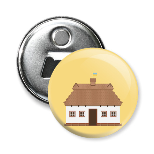 Магнит-открывашка с принтом Украинская хата