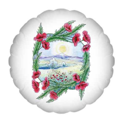 Подушка с принтом Дельфины