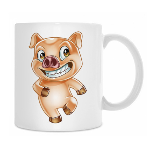 Кружка с принтом Dancing Pig
