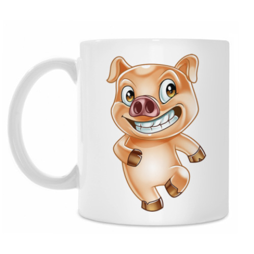 Кружка с принтом Dancing Pig