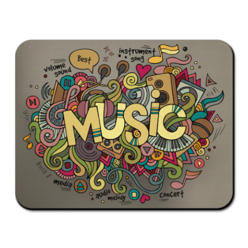 Коврик для мыши с принтом 'Music'