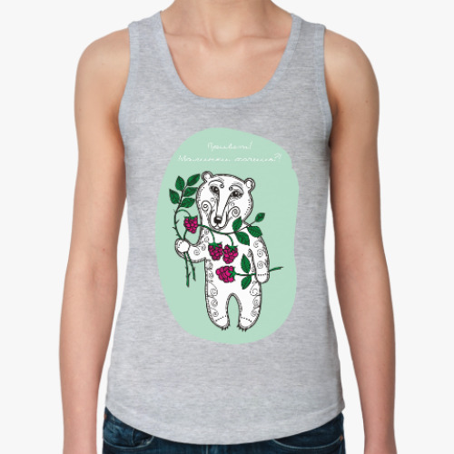 Женская майка с принтом Мишка косолапый