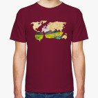 Классическая футболка Пейзаж мотоцикла