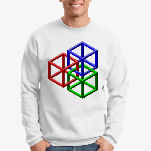 Свитшот с принтом Невозможные кубы