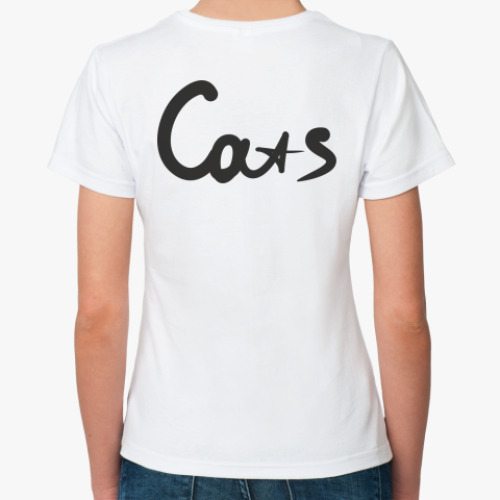 Классическая футболка с принтом  'Коты'