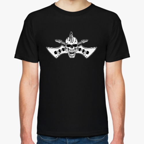 Футболка с принтом череп с гитарой