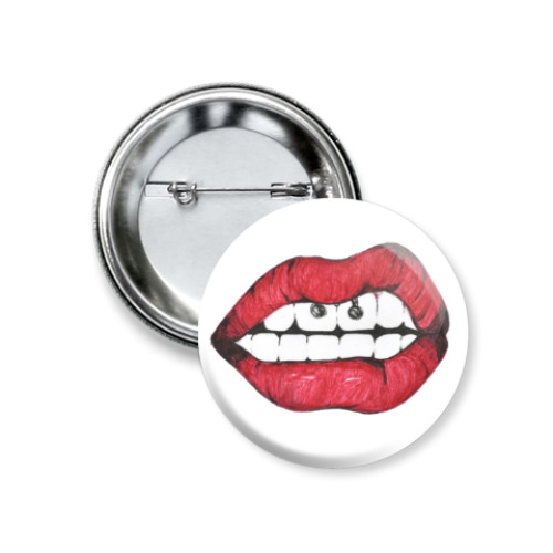 Значок 37мм lips