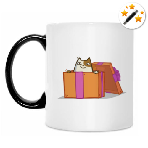 Кружка-хамелеон с принтом Новокот — Пятничный Котик №36